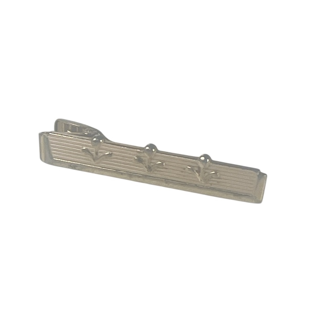 Vintage Goldtone and Cream Bar Tie Clip with Raised Accents Father’s Day Easter - Picture 3 of 6